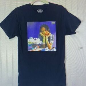 Olivaceous Black Short Sleeve Tee with Colorful Graphic